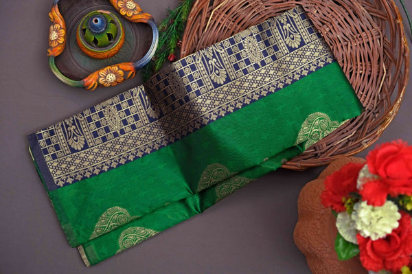 Green Banarasi Silk Saree | Festive & Party Wear