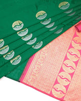 Green Banarasi Silk Saree | Festive & Party Wear