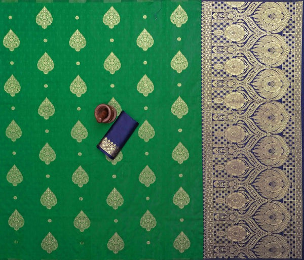 Green Banarasi Silk Saree | Festive & Party Wear