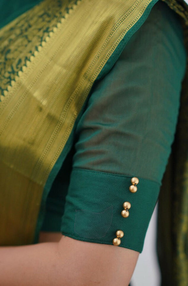 Green Banarasi Silk Saree | Festive & Party Wear