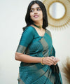 Green Banarasi Silk Saree | Festive & Party Wear