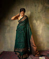 Green Banarasi Silk Saree | Festive & Party Wear