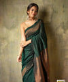 Green Banarasi Silk Saree | Festive & Party Wear