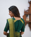 Green Banarasi Silk Saree | Festive & Party Wear