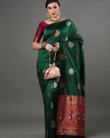 Green Banarasi Silk Saree | Traditional Wedding Wear
