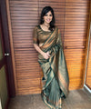 Green Banarasi Silk Saree | Traditional Wedding Wear
