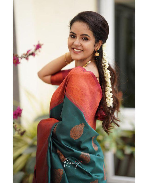 Green Banarasi Silk Saree | Traditional Wedding Wear