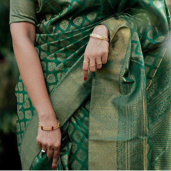 Green Banarasi Silk Saree | Traditional Wedding Wear