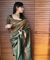 Green Banarasi Silk Saree | Traditional Wedding Wear
