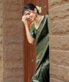 Green Banarasi Silk Saree | Traditional Zari Weave