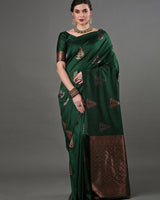 Green Banarasi Silk Saree | Wedding & Festive Wear