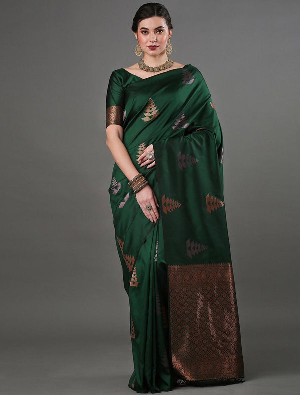 Green Banarasi Silk Saree | Wedding & Festive Wear