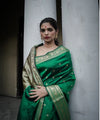Green Banarasi Silk Saree | Wedding & Festive Wear