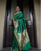 Green Banarasi Silk Saree | Wedding & Festive Wear
