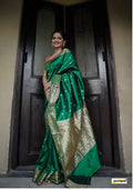 Green Banarasi Silk Saree | Wedding & Festive Wear
