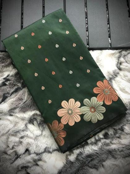 Green Banarasi Silk Saree | Wedding & Festive Wear
