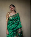 Green Banarasi Silk Saree | Wedding & Festive Wear