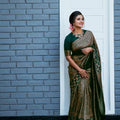 Green Banarasi Silk Saree | Wedding & Reception Wear