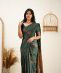 Green Banarasi Silk Saree | Wedding & Reception Wear
