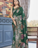 Green Banarasi Silk Saree | Wedding & Reception Wear