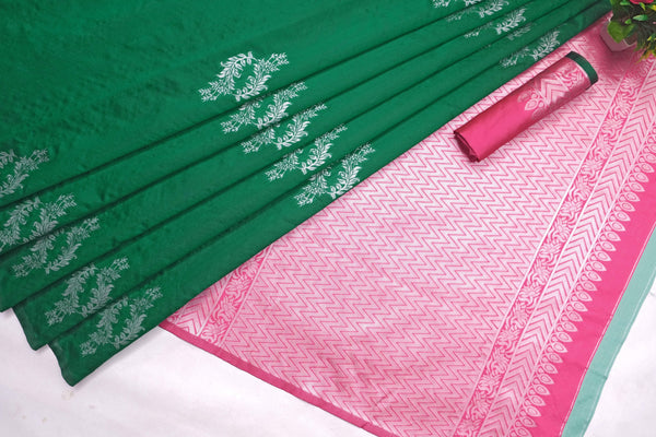 Green Banarasi Silk Saree | Wedding & Reception Wear detail view