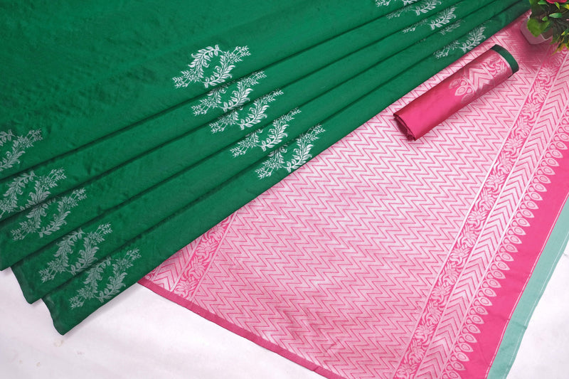 Green Banarasi Silk Saree | Wedding & Reception Wear