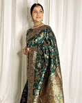 Green Banarasi Silk Saree | Wedding & Reception Wear