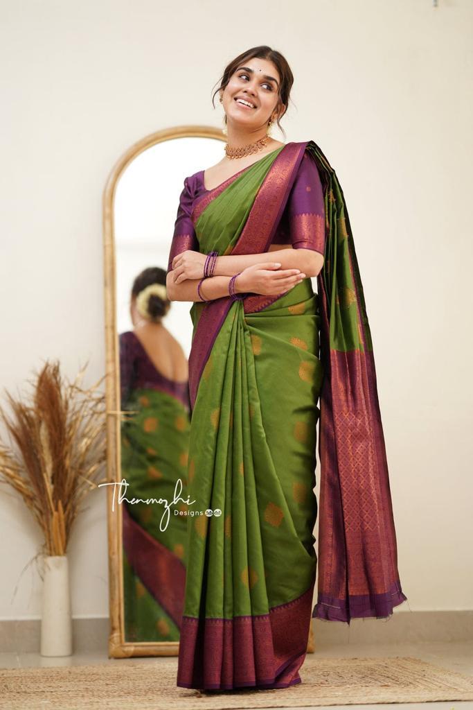 Green Banarasi Silk Saree | Wedding & Reception Wear