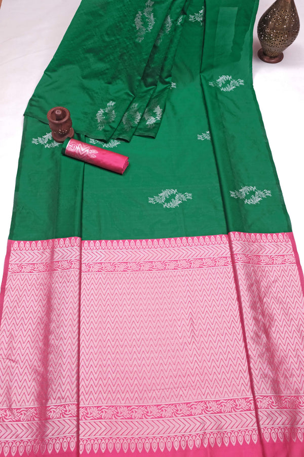 Green Banarasi Silk Saree | Wedding & Reception Wear