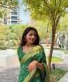 Green Banarasi Silk Saree | Wedding & Reception Wear