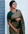 Green Banarasi Silk Saree | Wedding & Reception Wear