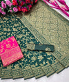 Green Banarasi Silk Saree | Wedding & Reception Wear