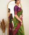 Green Banarasi Silk Saree | Wedding & Reception Wear