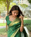 Green Banarasi Silk Saree | Wedding & Reception Wear