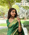 Green Banarasi Silk Saree | Wedding & Reception Wear
