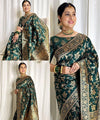 Green Banarasi Silk Saree | Wedding & Reception Wear