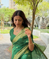 Green Banarasi Silk Saree | Wedding & Reception Wear