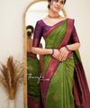 Green Banarasi Silk Saree | Wedding & Reception Wear
