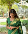 Green Banarasi Silk Saree | Wedding & Reception Wear