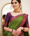 Green Banarasi Silk Saree | Wedding & Reception Wear