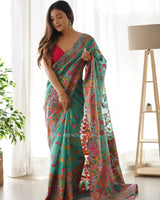 Green Cotton Saree | Daily & Festive Wear