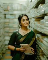 Green Cotton Saree | Daily & Festive Wear