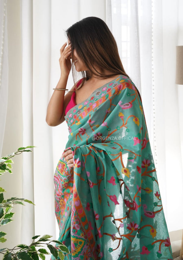 Green Cotton Saree | Daily & Festive Wear