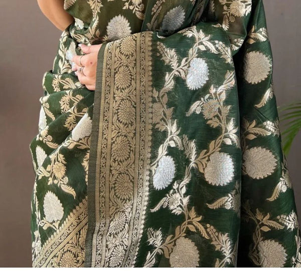 Green Cotton Saree | Everyday Ethnic Wear