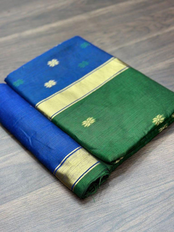 Green Cotton Saree | Festive & Party Wear