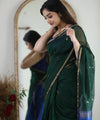 Green Cotton Saree | Festive & Party Wear