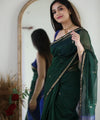 Green Cotton Saree | Festive & Party Wear