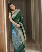 Green Cotton Saree | Office & Casual Wear