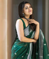 Green Cotton Saree | Office & Casual Wear
