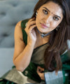 Green Cotton Saree | Office & Casual Wear